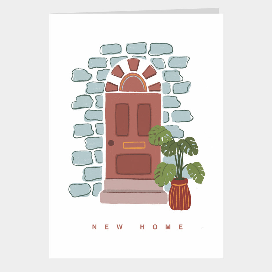 Illustrated Front Door New Home Card