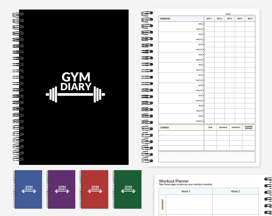 Gym diary and workout log book from York Stationery