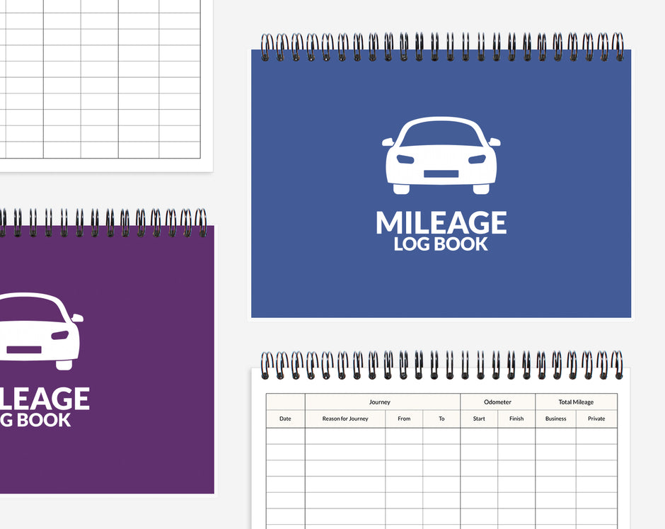 Business mileage log book from York Stationery