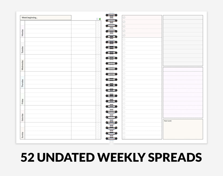 Undated Days & Todo Weekly Planner