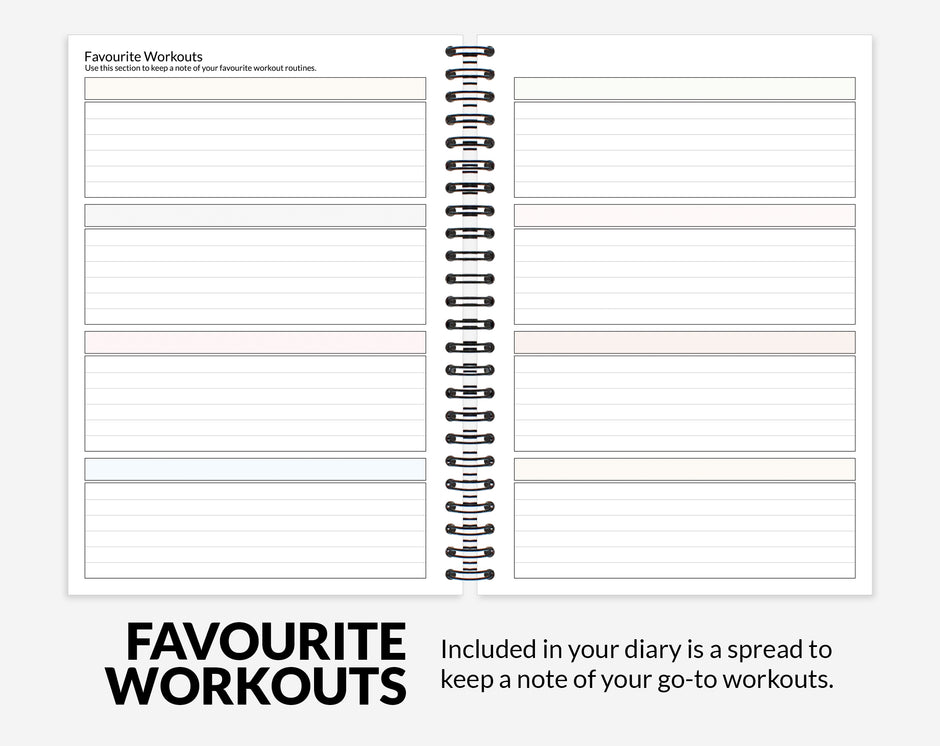 Favourite workouts gym diary