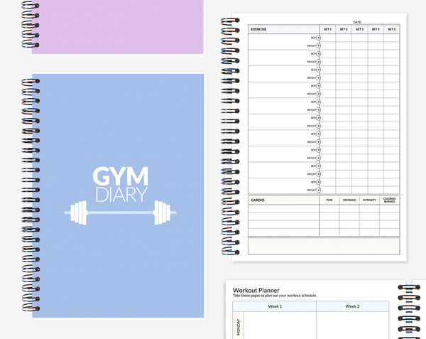 Gym diary and workout log book from York Stationery
