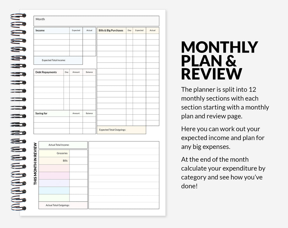 Monthly budget tracker
